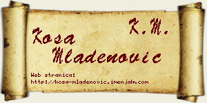 Kosa Mladenović vizit kartica